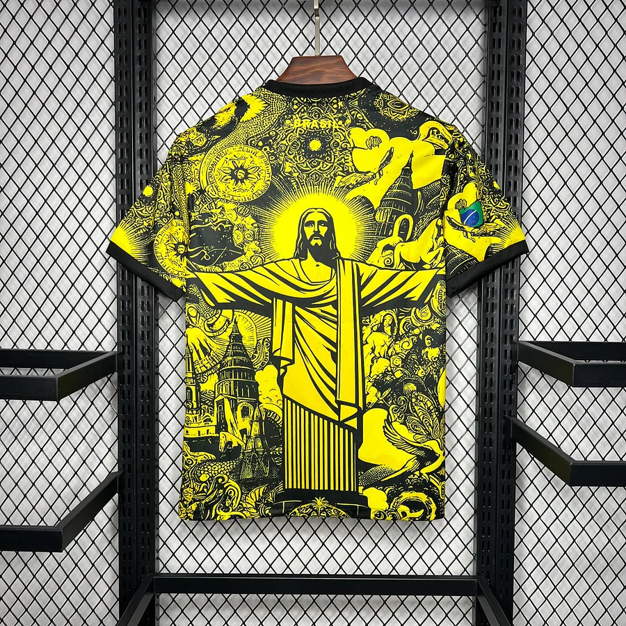 strój piłkarski Brazylia żółty design koncept dla kibica