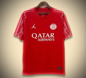 Koszulka Paris Saint-Germain Wyjazdowa Edycja Czerwona 2024-2025 widok z przodu