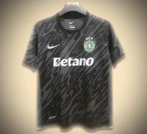 Koszulka Sporting CP Bramkarska Czarna 2024-2025 widok z przodu