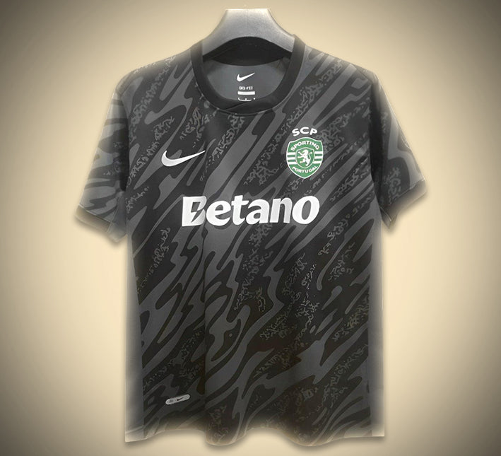 Koszulka Sporting CP Bramkarska Czarna 2024-2025 widok z przodu