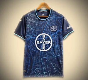 Koszulka piłkarska Bayern 04 Leverkusen niebieski design concept kolekcja 2425