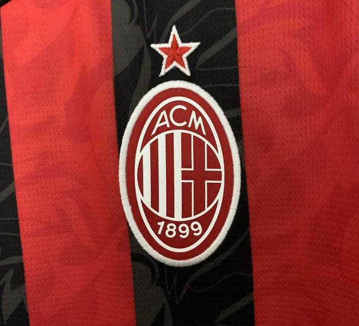 Koszulka domowa AC Milan concept sezon 2025 2026 czerwona i czarna