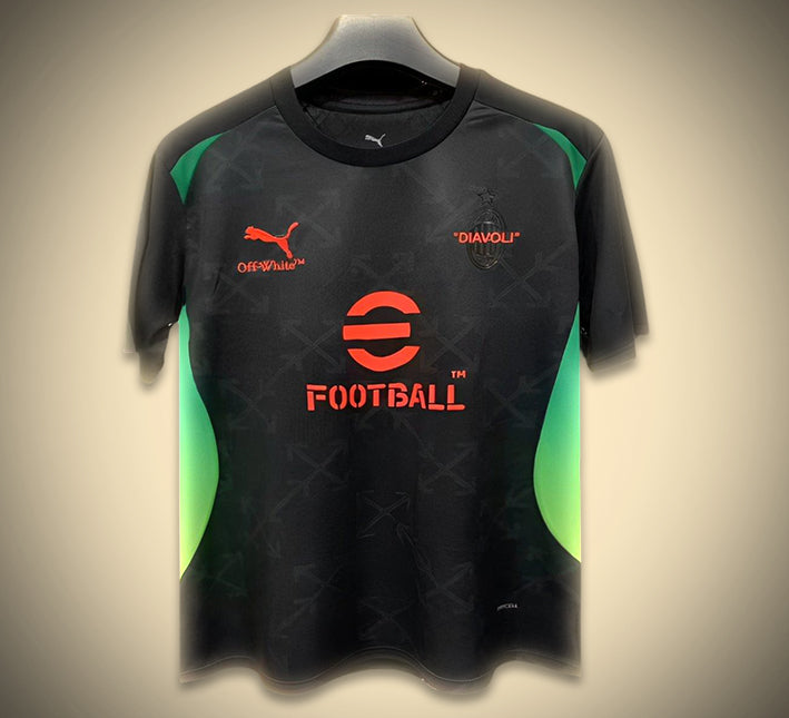 Koszulka piłkarska concept AC Milan edycja Off White kolor czarny i szary sezon 2025 2026