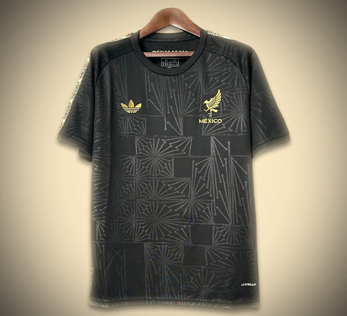 maillot-de-football-mexique-noir-et-or-design-concept-exclusif koszulka piłkarska Meksyk czarno-złota design concept ekskluzywny