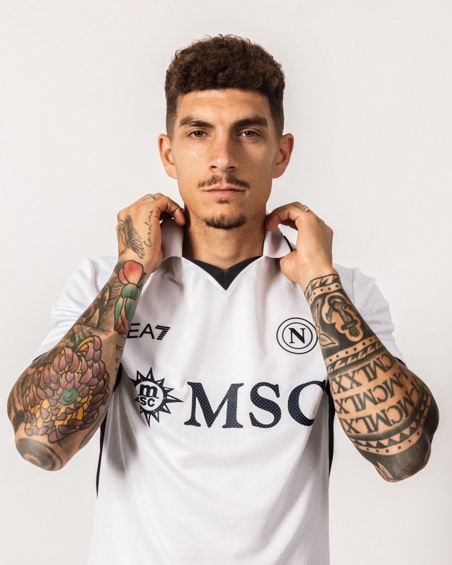 Koszulka piłkarska SSC Napoli wersja wyjazdowa 2024 2025 z herbem klubu
