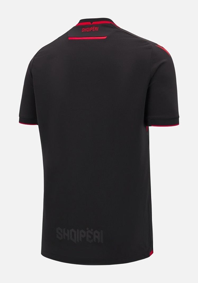 maillot-de-football-albanie-troisieme-tenue-2025-rouge-et-noir koszulka piłkarska Albania trzecia 2025 czerwona i czarna