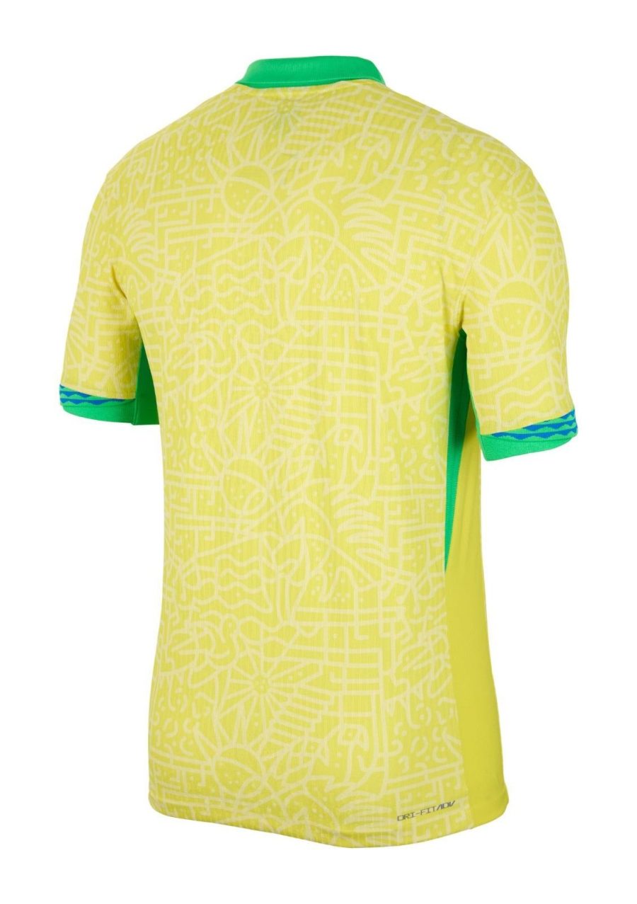maillot-de-football-du-bresil-domicile-saison-2024-jaune-et-vert koszulka piłkarska Brazylii domowa sezon 2024 żółto-zielona