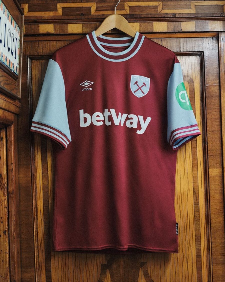 koszulka piłkarska West Ham United kolor bordowy domowa