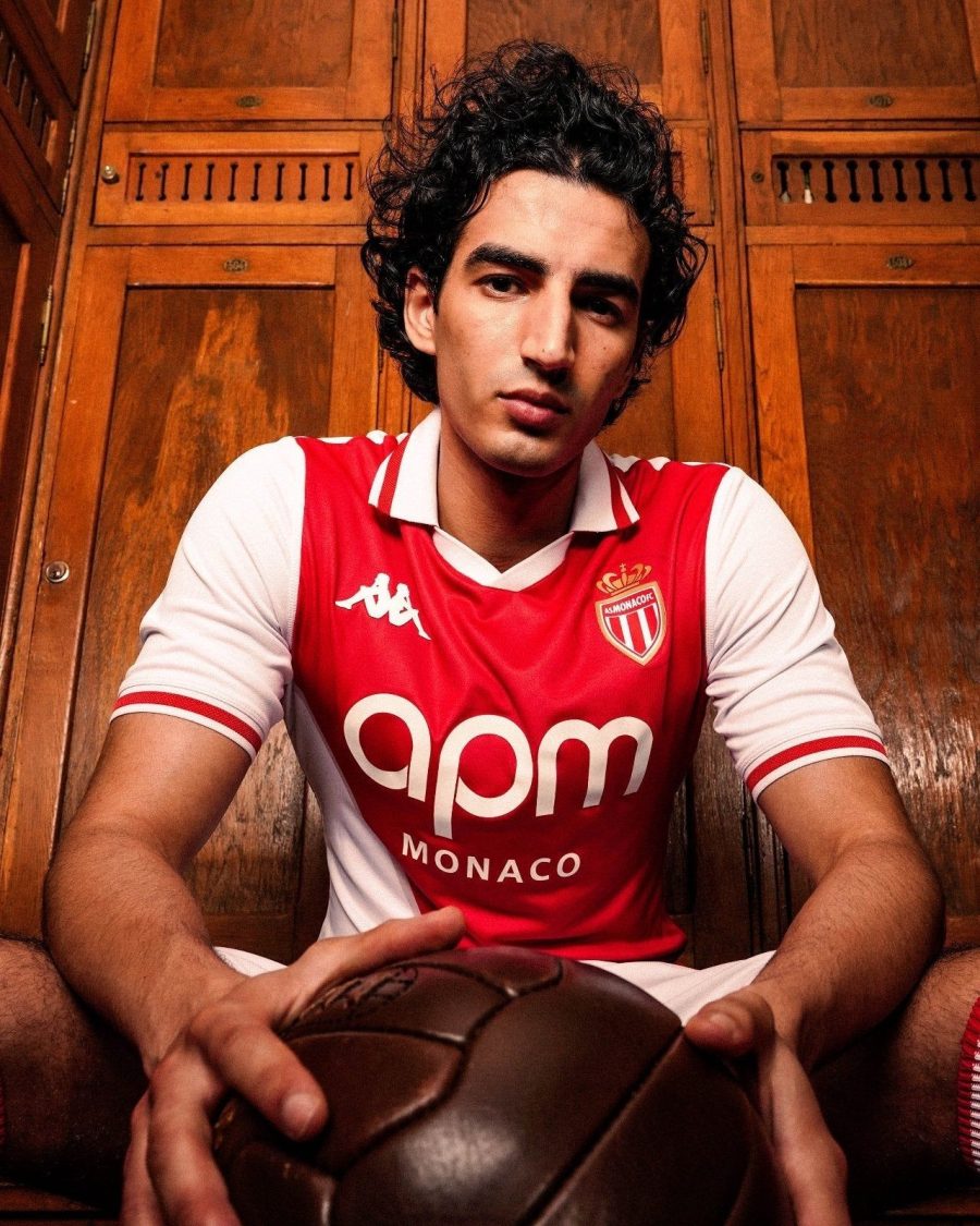Koszulka domowa AS Monaco sezon 2024 2025 czerwono-biała