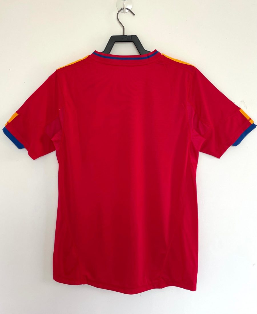 maillot-domicile-espagne-2010-coupe-du-monde-adidas-rouge-et-bleu koszulka domowa Hiszpania 2010 Mundial Adidas czerwona i niebieska