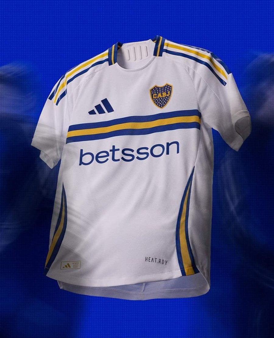 koszulka wyjazdowa Boca Juniors sezon 2024 2025 niebieska i żółta
