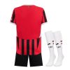 tenue-enfant-ac-milan-maillot-domicile-saison-2024-2025 strój dziecięcy AC Milan koszulka domowa sezon 2024 2025