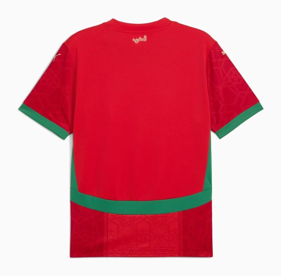 tunique-officielle-selection-marocaine-football-version-domicile-manches-courtes-avec-ecusson Oficjalna tunika reprezentacji Maroka w piłce nożnej wersja domowa z krótkim rękawem z naszywką