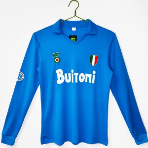 Koszulka Napoli Domowa 1987-1988 Długi Rękaw Retro