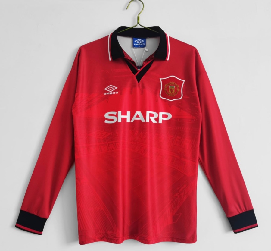Koszulka Manchester United 1994/95 Domowa Długie Rękawy