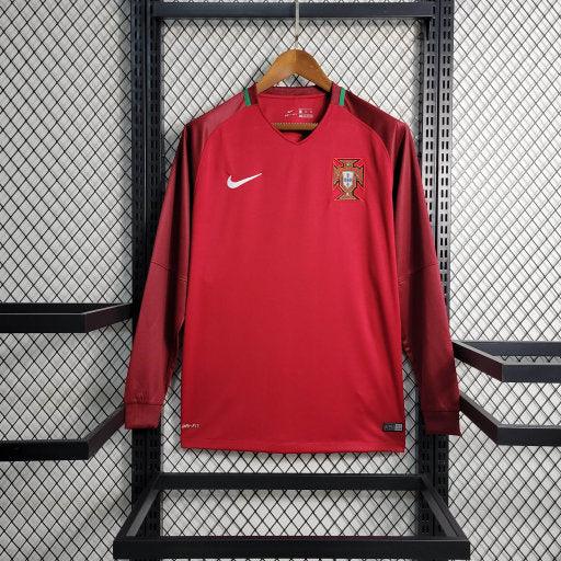 Koszulka Portugalia Retro 2016 Długi Rękaw