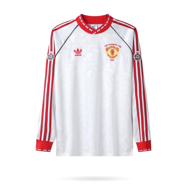 Koszulka Manchester United 1990/91 Wyjazdowa Długie Rękawy