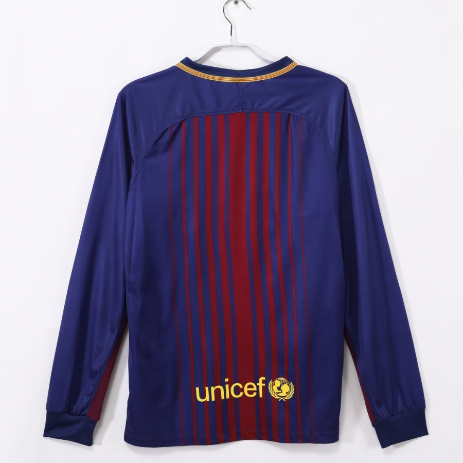 Koszulka Barcelona Domowa 2017-2018 Długi Rękaw Retro