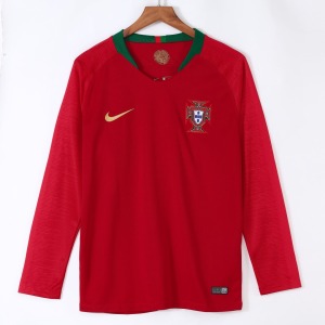 Koszulka Portugalia Domowa Długie Rękawy 2018 Retro