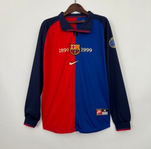 Koszulka FC Barcelona 1999/00 Domowa Długie Rękawy