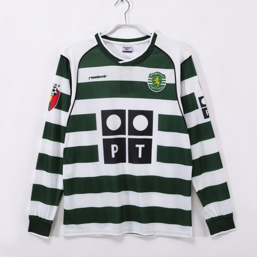 Koszulka Sporting CP Domowa 2001-2003 Długi Rękaw