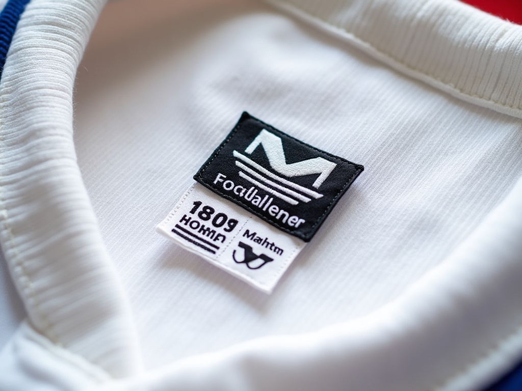 Wewnętrzna metka i nadruk koszulki OM vintage Adidas z lat 90.