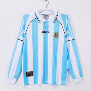 Koszulka Argentyna Domowa 1998 Retro Długi Rękaw