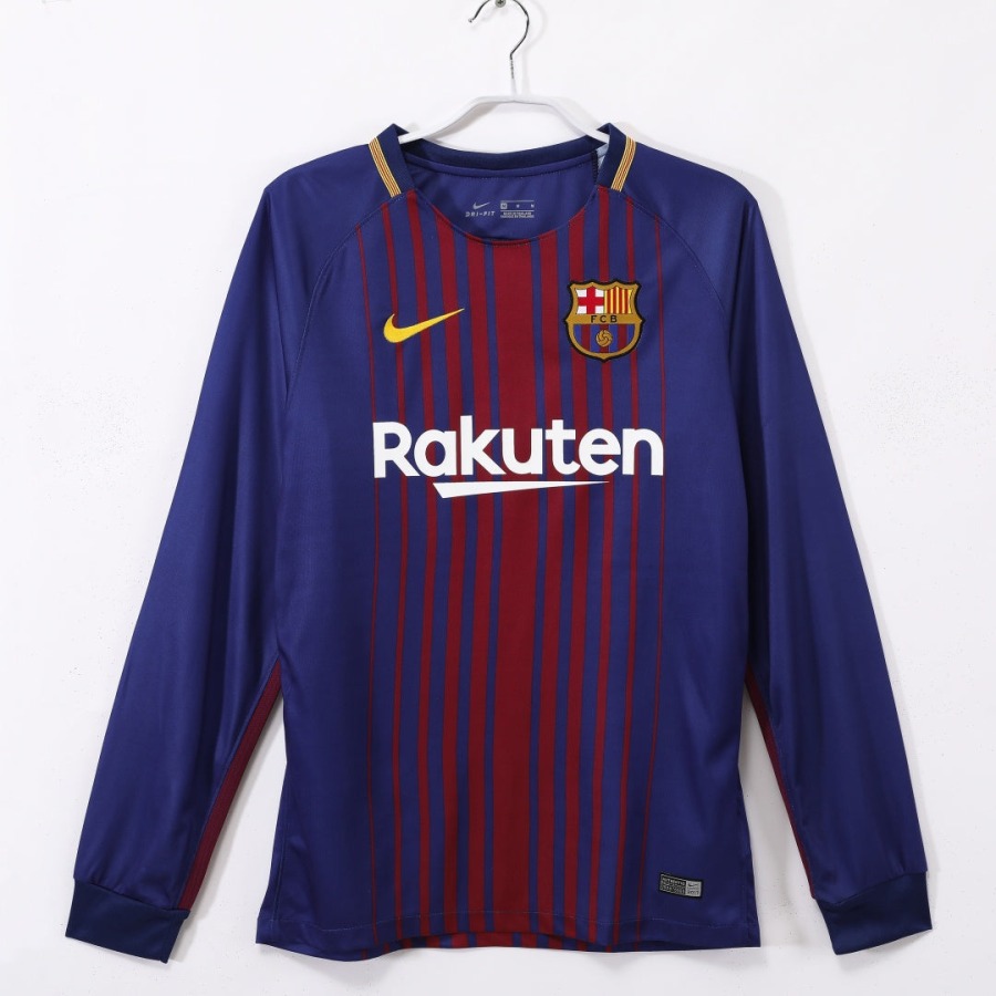 Koszulka Barcelona Domowa 2017-2018 Długi Rękaw Retro