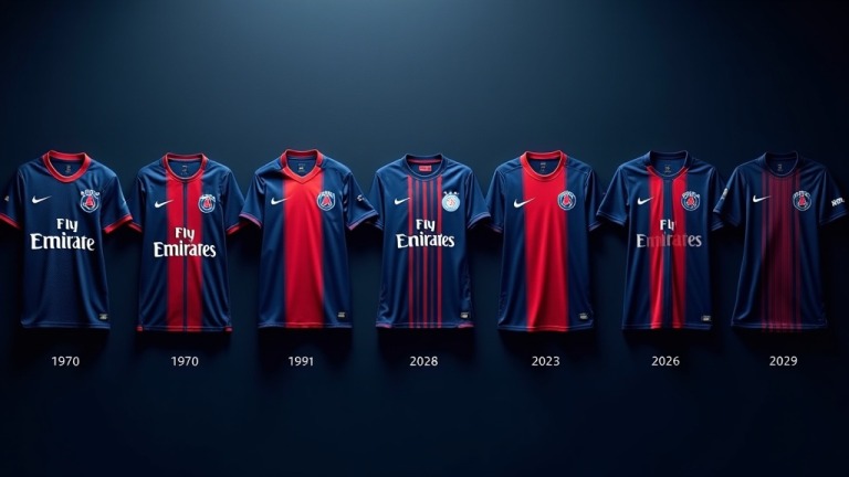 Historia koszulki PSG: od początków do 2026 roku, cała ewolucja