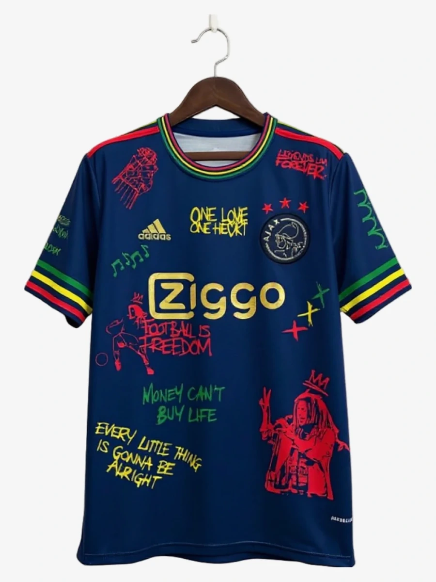 maillot-ajax-amsterdam-special-bob-marley-2025-2026 studio v12 Koszulka Ajax Amsterdam Specjalna Bob Marley 2025-2026