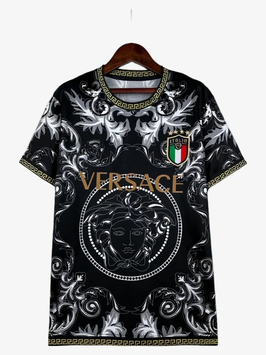 maillot-italie-concept-noir-dore-2023-2024 studio v12 Koszulka Włochy Concept Czarno-Złota 2023 2024