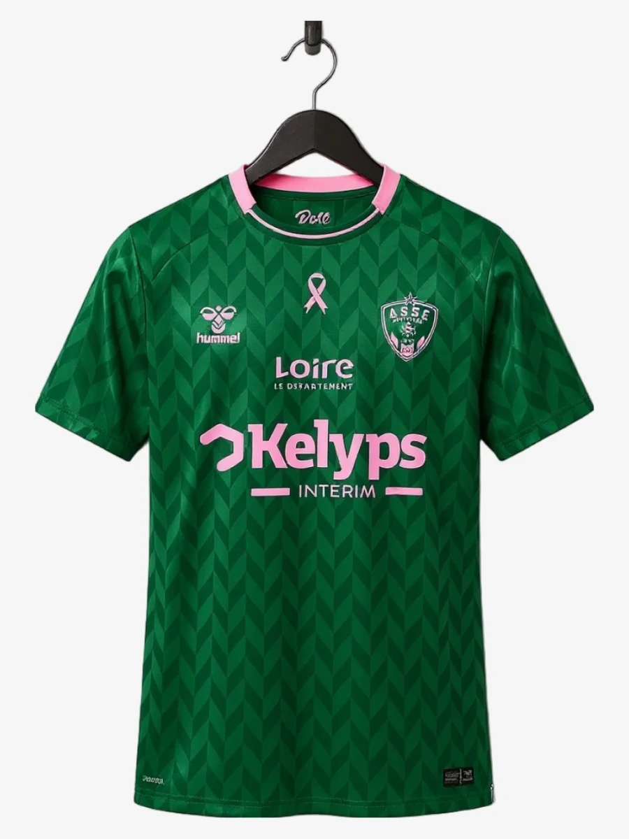 maillot-saint-etienne-octobre-rose-2025-2026 studio v12 Koszulka Saint-Étienne Październik Różowy 2025-2026