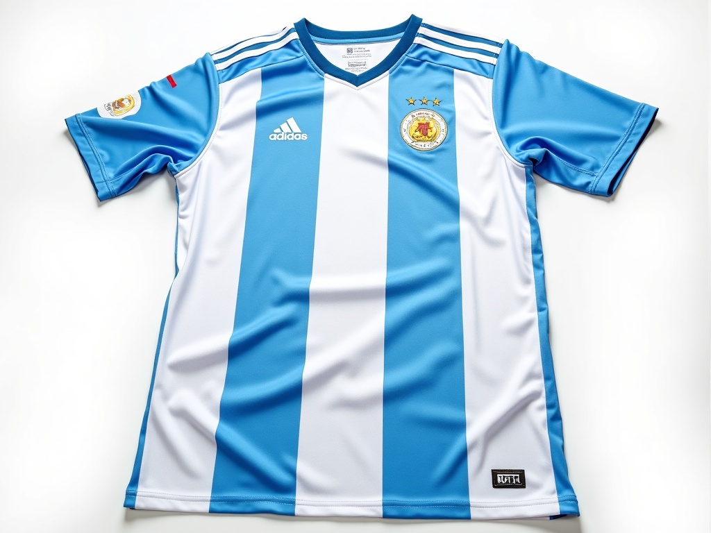 Nowa koszulka Argentyny 2026 - detal żakardowej tekstury i trzy haftowane gwiazdki