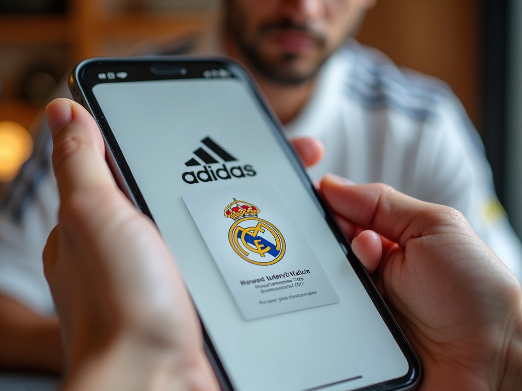 Skan NFC chip autentyczności koszulki Real Madryt Adidas 2026